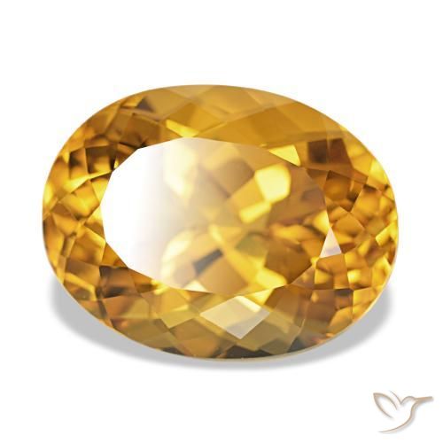 Citrine Medium Light Orange-Gold naturelle Coupe ovale, 10.47 ct, VVS