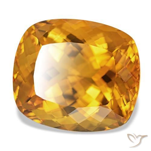Citrine Doré-orange foncé naturelle Coupe coussin, 24.69 ct, IF