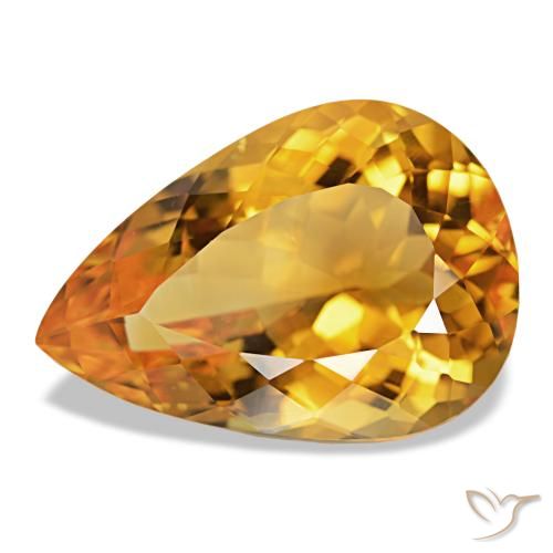 Citrine Orange-or naturelle En forme de poire, 14.17 ct, VVS-VS
