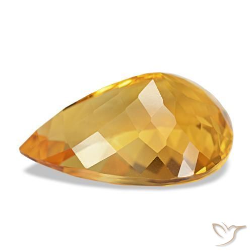 Citrine Orange-or naturelle En forme de poire, 14.17 ct, VVS-VS