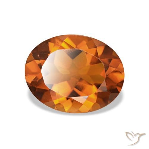 Citrine Orange rougeâtre naturelle Coupe ovale, 1.74 ct, VVS