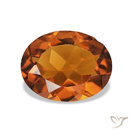 Citrine Orange foncé naturelle Coupe ovale, 1.32 ct, VS