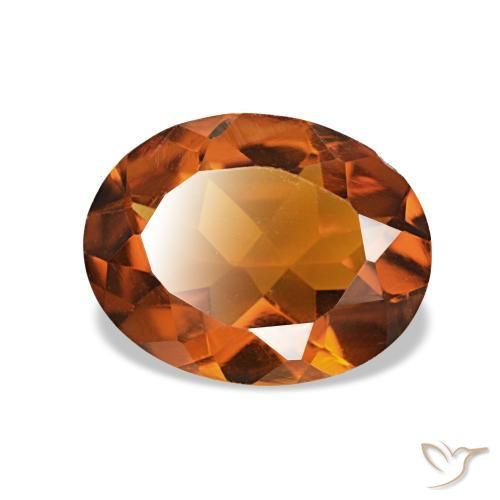 Citrine Orange foncé naturelle Coupe ovale, 1.32 ct, VS