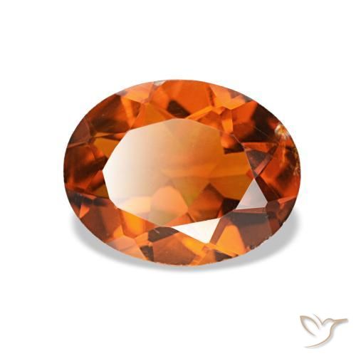 Citrine Orange rougeâtre naturelle Coupe ovale, 1.42 ct, VS