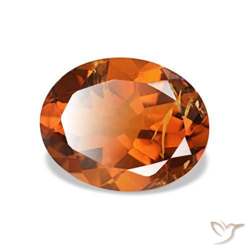 Citrine Orange foncé naturelle Coupe ovale, 1.76 ct, VS-SI