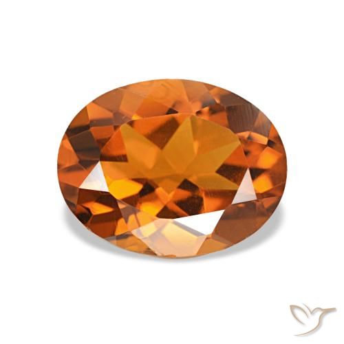 Citrine Orange moyen naturelle Coupe ovale, 1.62 ct, VVS
