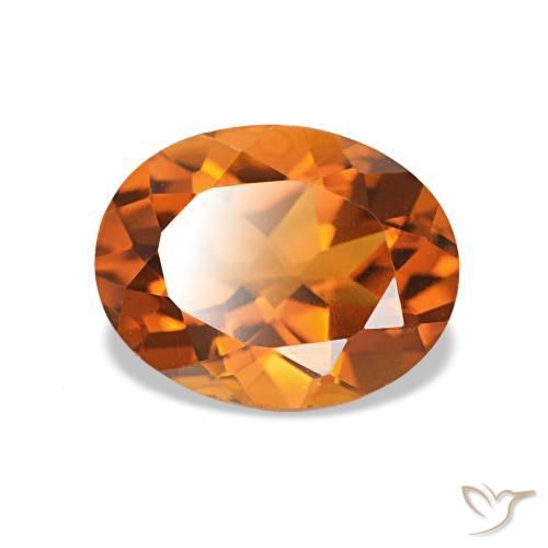 Citrine Orange moyen naturelle Coupe ovale, 1.62 ct, VVS
