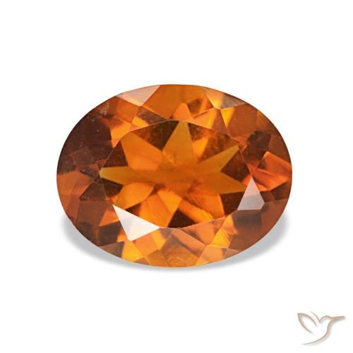 Citrine Orange rougeâtre naturelle Coupe ovale, 1.62 ct, VVS-VS