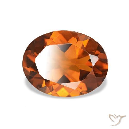 Citrine Ambre orange naturelle Coupe ovale, 1.66 ct, VVS