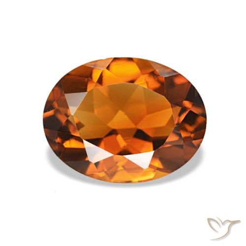 Citrine Orange moyen naturelle Coupe ovale, 1.49 ct, VVS-VS
