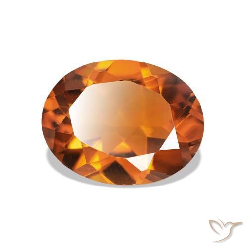Citrine Orange feu naturelle Coupe ovale, 1.54 ct, VVS