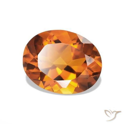 Citrine Orange moyen naturelle Coupe ovale, 1.55 ct, VVS