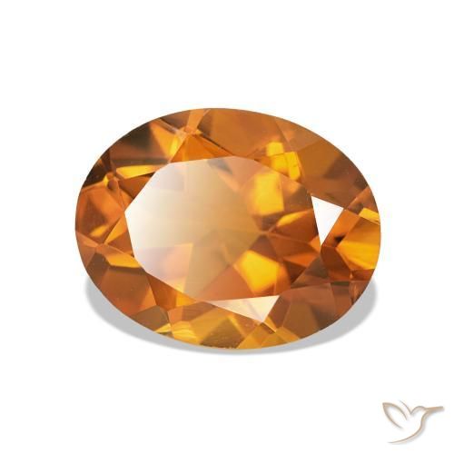 Citrine Orange brun naturelle Coupe ovale, 1.83 ct, VVS