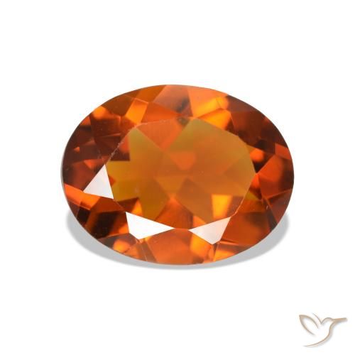 Citrine Orange rougeâtre naturelle Coupe ovale, 1.44 ct, VVS