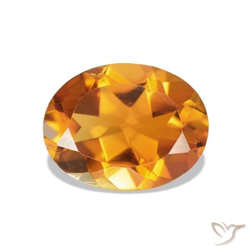 Citrine Orange foncé naturelle Coupe ovale, 1.55 ct, VVS