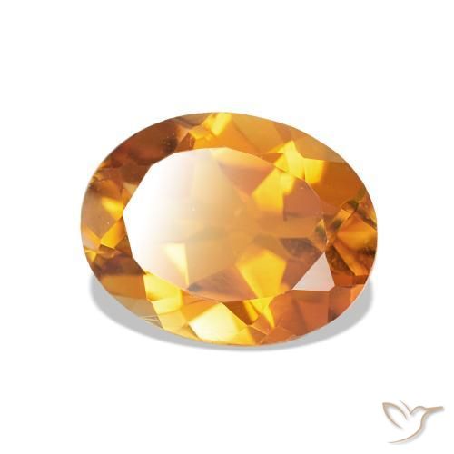 Citrine Orange foncé naturelle Coupe ovale, 1.55 ct, VVS