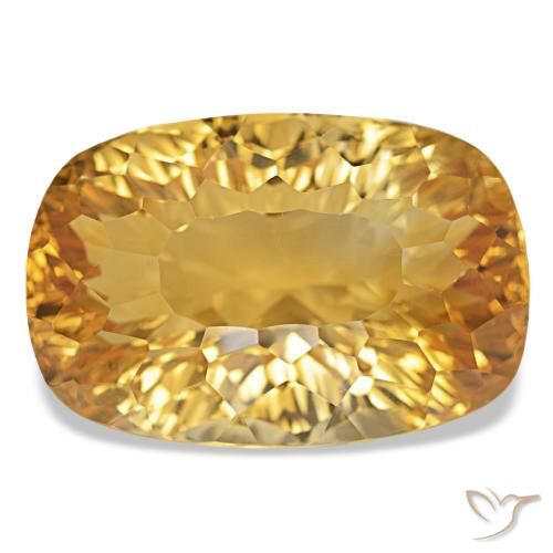 Citrine Orange doré profond naturelle Coupe coussin, 34.89 ct, VVS