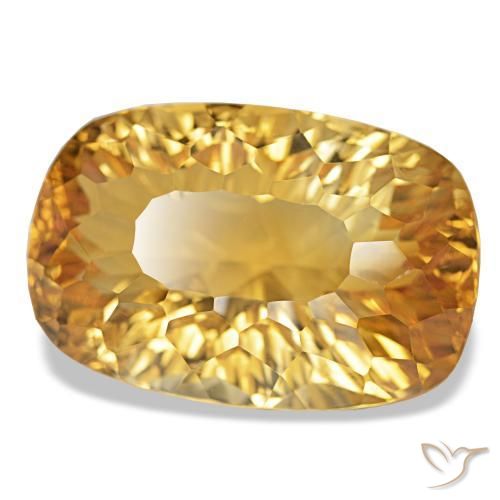 Citrine Orange doré profond naturelle Coupe coussin, 34.89 ct, VVS