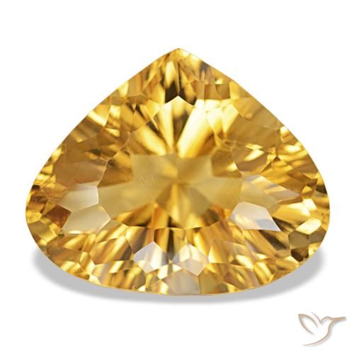 Citrine Orange Doré naturelle En forme de poire, 12.50 ct, VVS