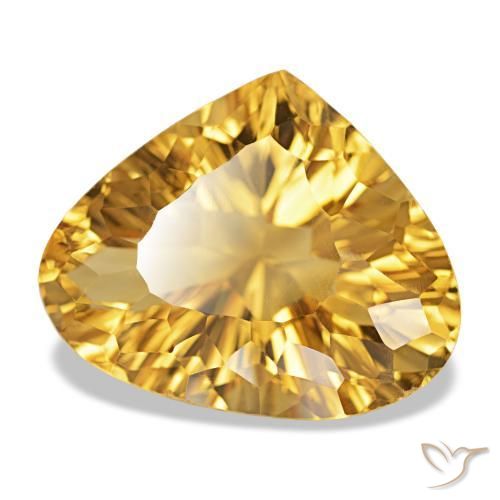 Citrine Orange Doré naturelle En forme de poire, 12.50 ct, VVS