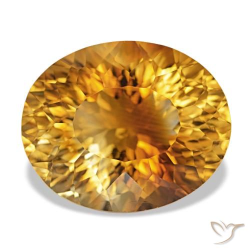 Citrine Or orange foncé naturelle Coupe ovale, 17.30 ct, VVS-VS
