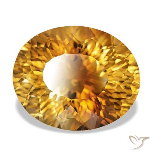 Citrine Or orange foncé naturelle Coupe ovale, 17.30 ct, VVS-VS