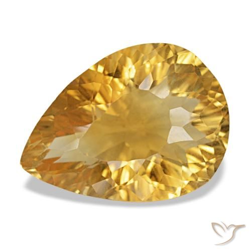 12.82ct Orange doré profond Citrine, En forme de poire, VS