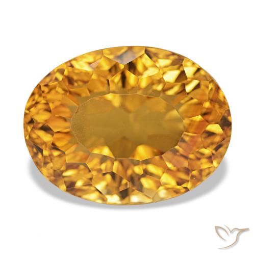 Citrine Doré-orange foncé naturelle Coupe ovale, 13.10 ct, VVS