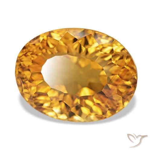 Citrine Doré-orange foncé naturelle Coupe ovale, 13.10 ct, VVS