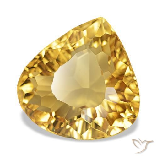 Citrine Doré profond naturelle En forme de poire, 8.73 ct, VVS