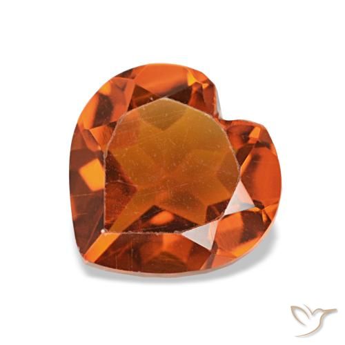 1.06ct Orange foncé Citrine, Cœur, VS