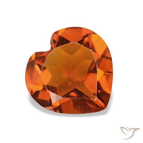 Citrine Orange foncé naturelle Forme de coeur, 1.06 ct, VS