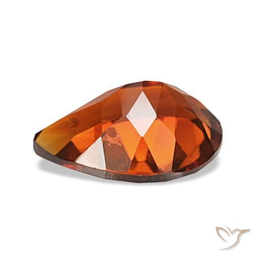 Citrine Orange rouge foncé naturelle En forme de poire, 1.56 ct, VVS