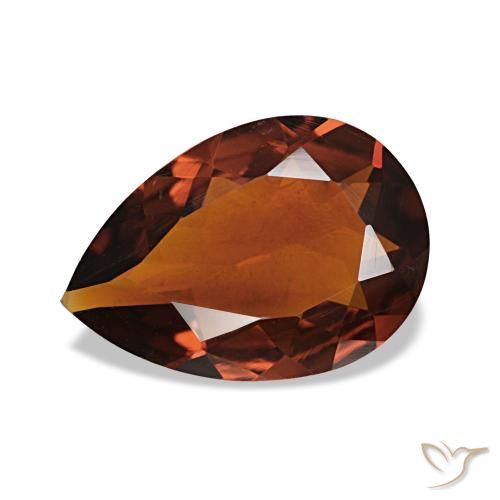 Citrine Orange rougeâtre naturelle En forme de poire, 1.26 ct, VVS
