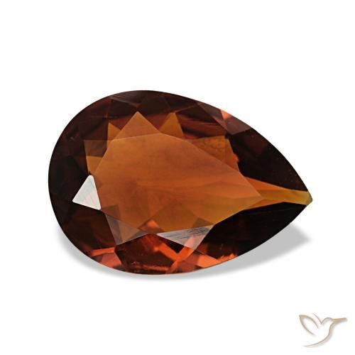 Citrine Orange rougeâtre naturelle En forme de poire, 1.26 ct, VVS