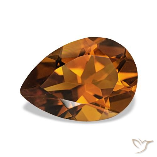1.90ct Orange foncé Citrine, En forme de poire, VVS