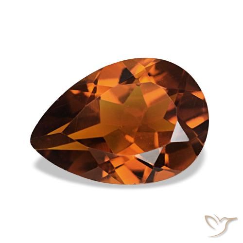 Citrine Ambre orange naturelle En forme de poire, 1.73 ct, VVS-VS