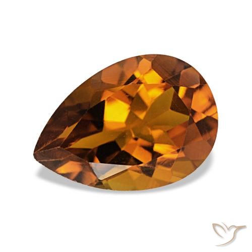 1.88ct Medium Dark-Orange Citrine Pierres précieuses, En forme de poire, VVS-VS