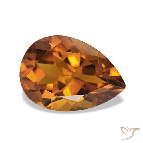 Citrine Medium Dark-Orange naturelle En forme de poire, 1.88 ct, VVS-VS