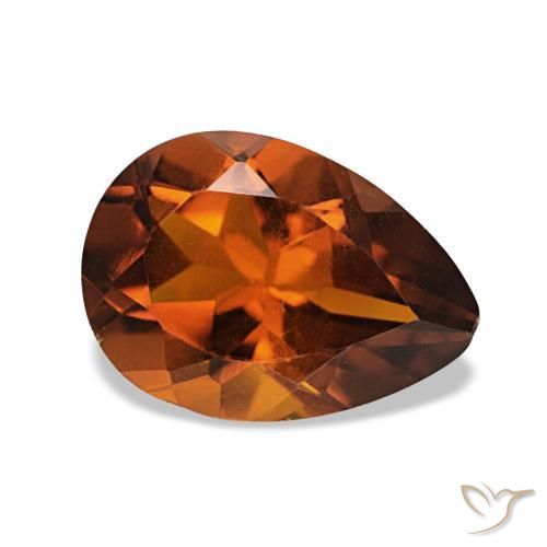 Citrine Orange foncé naturelle En forme de poire, 1.76 ct, VS