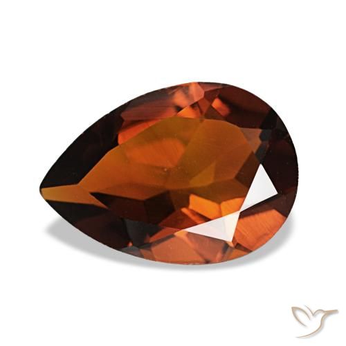 Citrine Orange foncé naturelle En forme de poire, 1.56 ct, VVS-VS