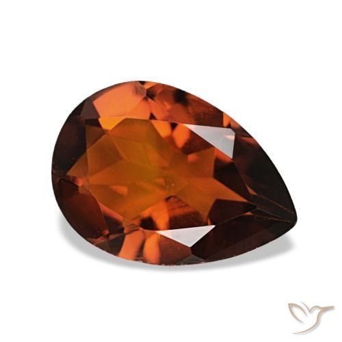 Citrine Orange foncé naturelle En forme de poire, 1.56 ct, VVS-VS