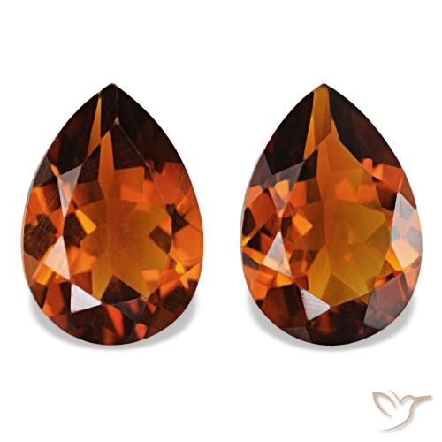 3.20ctw Orange rougeâtre Citrine, En forme de poire, VVS-VS