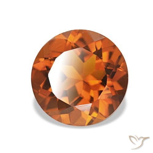 Citrine Orange foncé naturelle Coupe roude, 1.84 ct, VVS