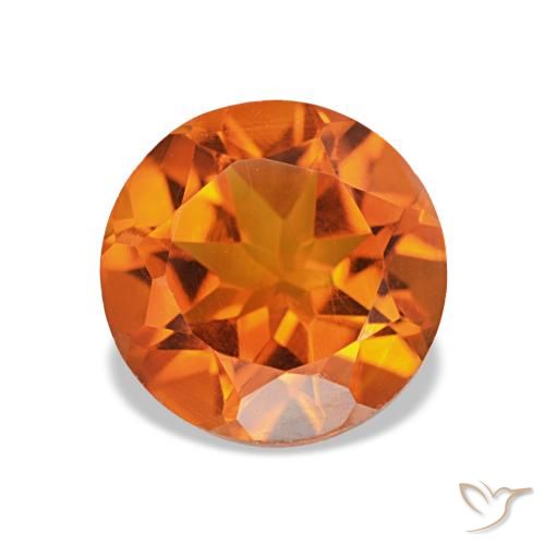 Citrine Orange moyen naturelle Coupe roude, 1.73 ct, VVS