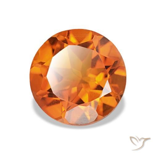 Citrine Orange moyen naturelle Coupe roude, 1.73 ct, VVS