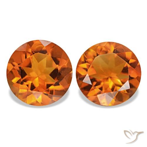 Achetez naturel 3.43ct Orange feu Citrine gems, Coupe roude, En provenance Brésil chez GemSelect. En stock, livraison internationale!
