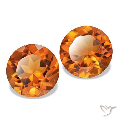 Achetez naturel 3.43ct Orange feu Citrine gems, Coupe roude, En provenance Brésil chez GemSelect. En stock, livraison internationale!