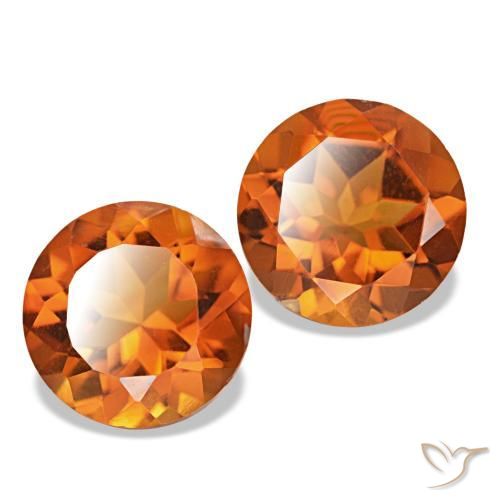 Achetez naturel 3.27ct Orange moyen Citrine gems, Coupe roude, En provenance Brésil chez GemSelect. En stock, livraison internationale!