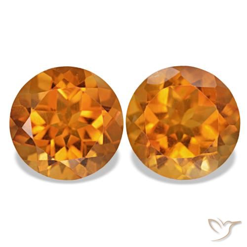 3.49ctw Orange moyen Citrine Pierres précieuses, Tour, VVS-VS